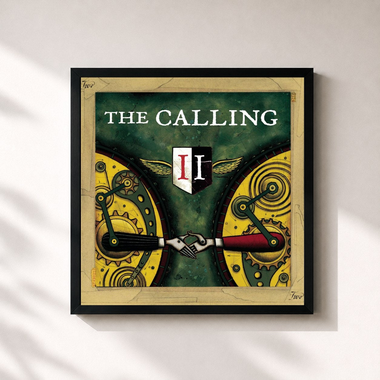 #noir Tableau carré de l'album Two de The Calling, cadre noir 32x32 cm