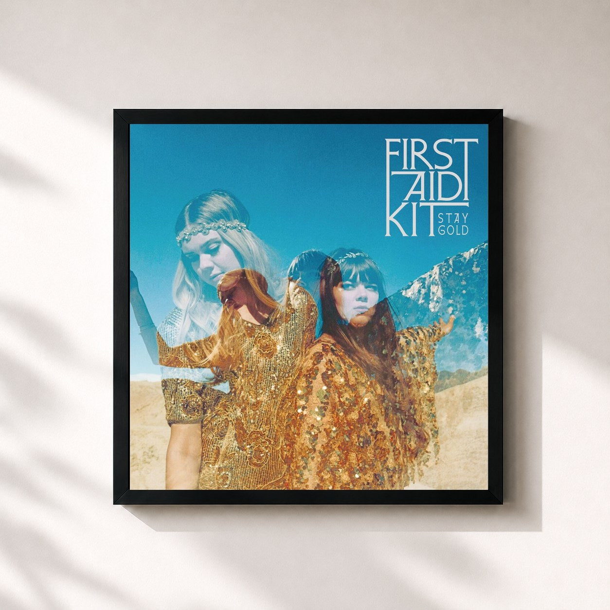 #noir Tableau carré de l'album Stay Gold de First Aid Kit, cadre noir 32x32 cm