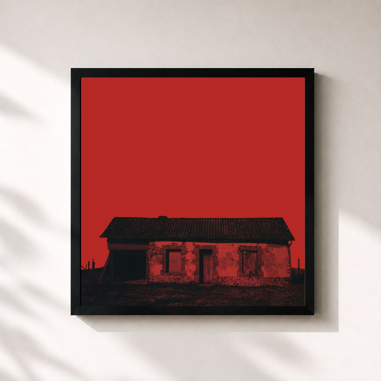#noir Tableau carré de l'album The Room de Tim, cadre noir 32x32 cm