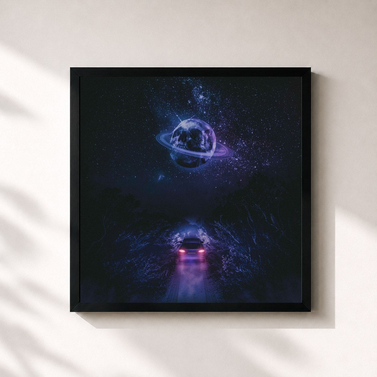 #noir Tableau carré de l'album Bushi 1.5 de BU$HI, cadre noir 32x32 cm