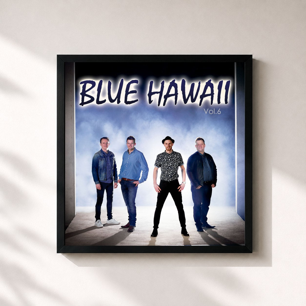 #noir Tableau carré de l'album Vol. 6 de Blue Hawaii, cadre noir 32x32 cm