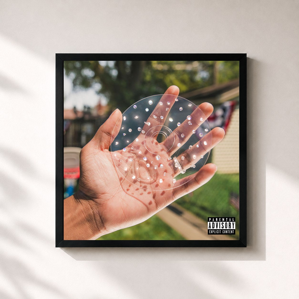 #noir Tableau carré de l'album The Big Day de Chance the Rapper, cadre noir 32x32 cm