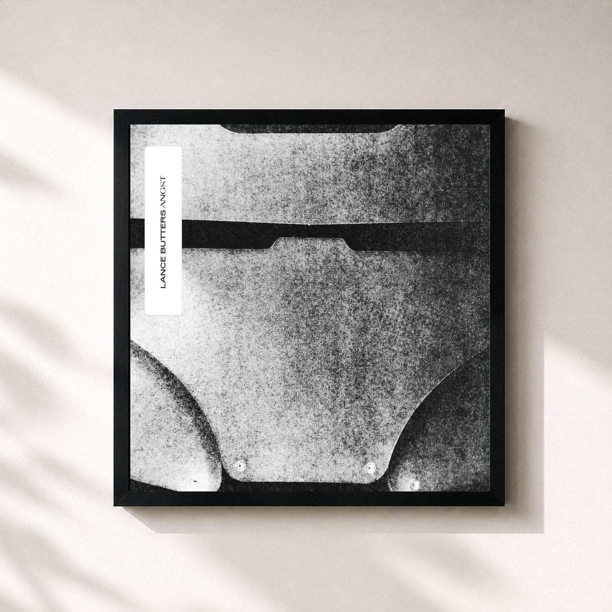 #noir Tableau carré de l'album ANGST de Lance Butters, cadre noir 32x32 cm