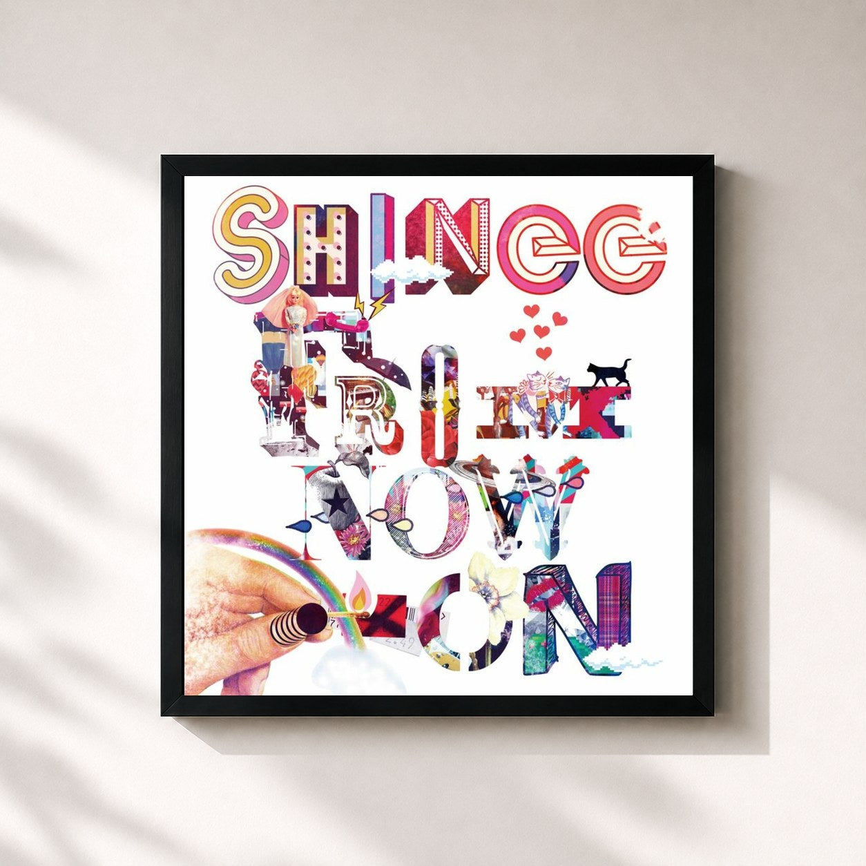#noir Tableau carré de l'album SHINee The Best From Now On de SHINee, cadre noir 32x32 cm