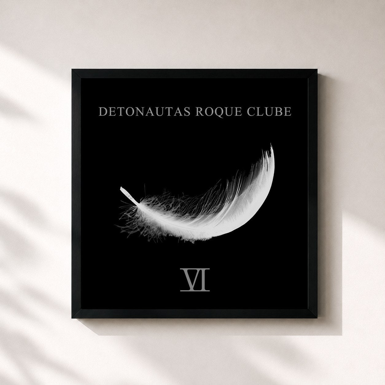 #noir Tableau carré de l'album VI de Detonautas, cadre noir 32x32 cm