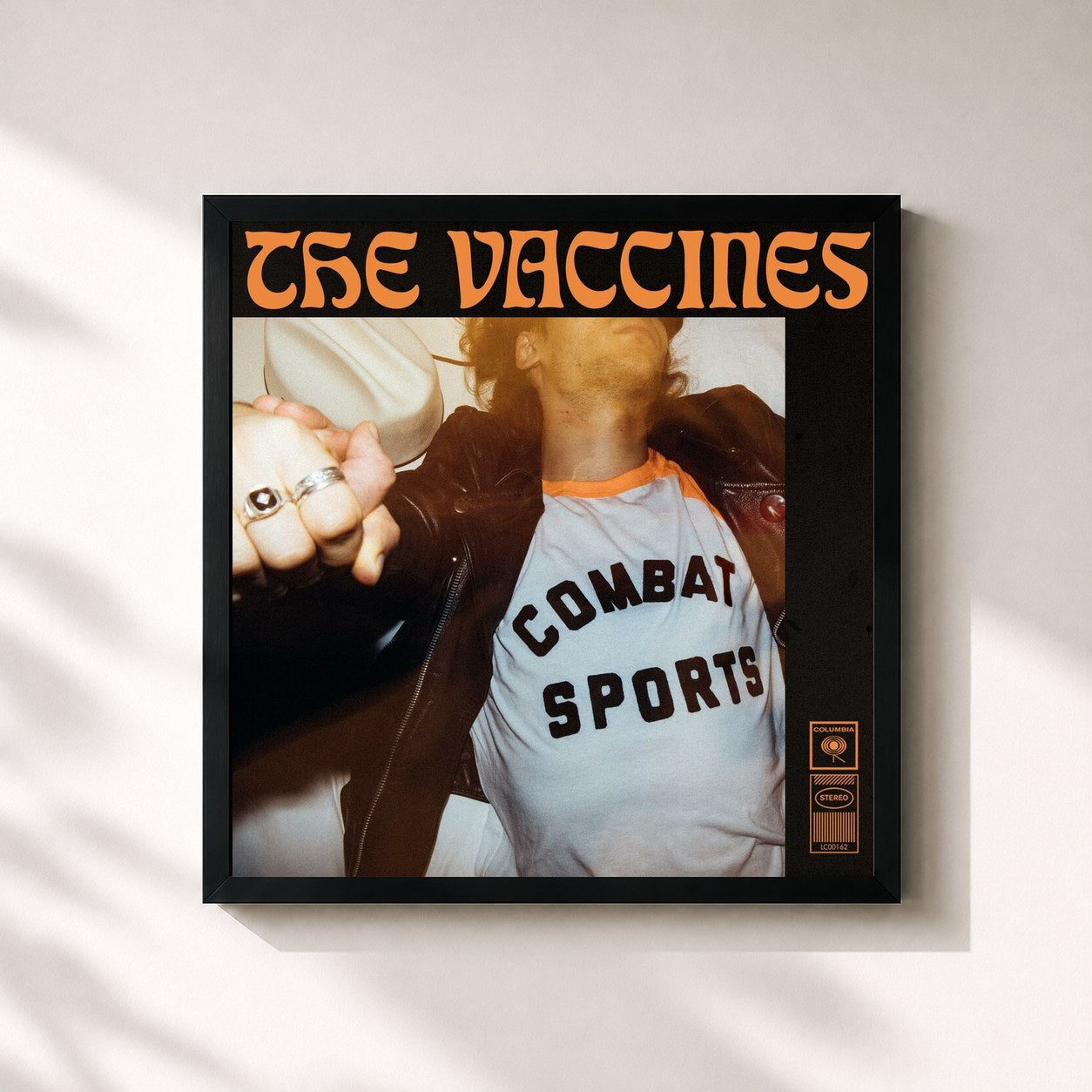 #noir Tableau carré de l'album Combat Sports de The Vaccines, cadre noir 32x32 cm