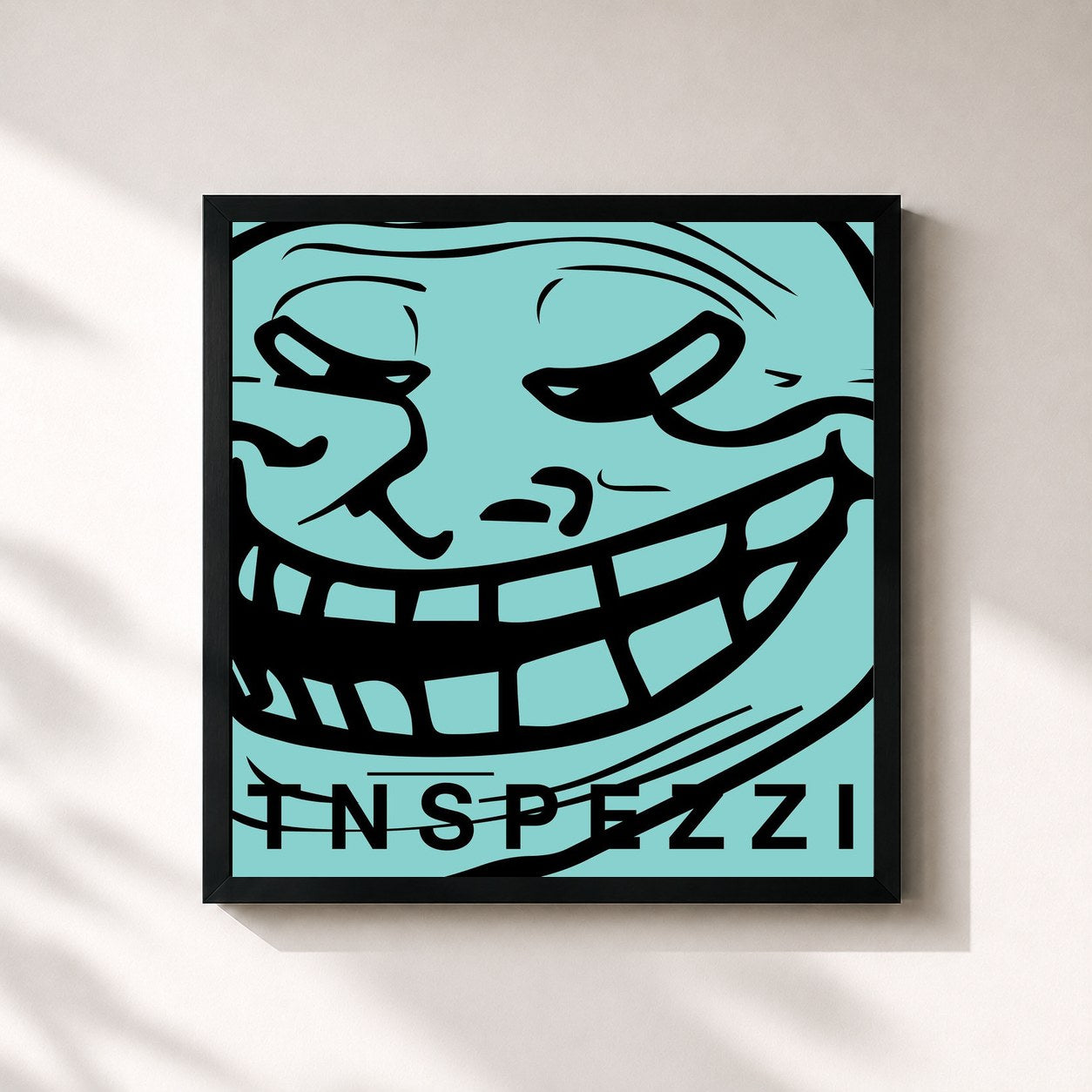 #noir Tableau carré de l'album Pezzi de Night Skinny, cadre noir 32x32 cm
