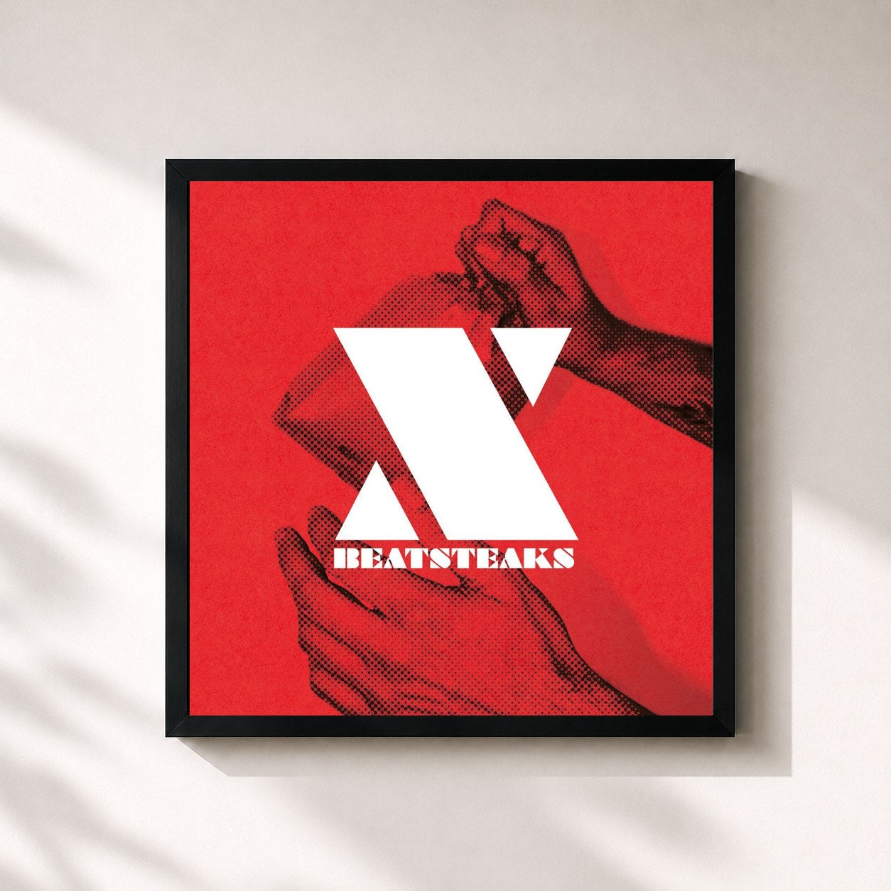 #noir Tableau carré de l'album X de Beatsteaks, cadre noir 32x32 cm