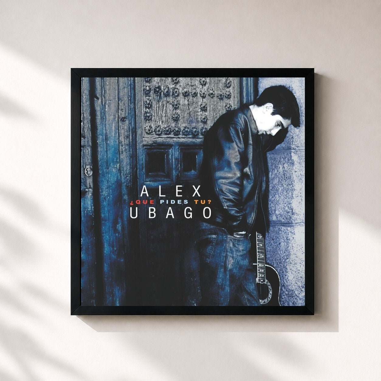 #noir Tableau carré de l'album ¿Qué pides tú? de Álex Ubago, cadre noir 32x32 cm