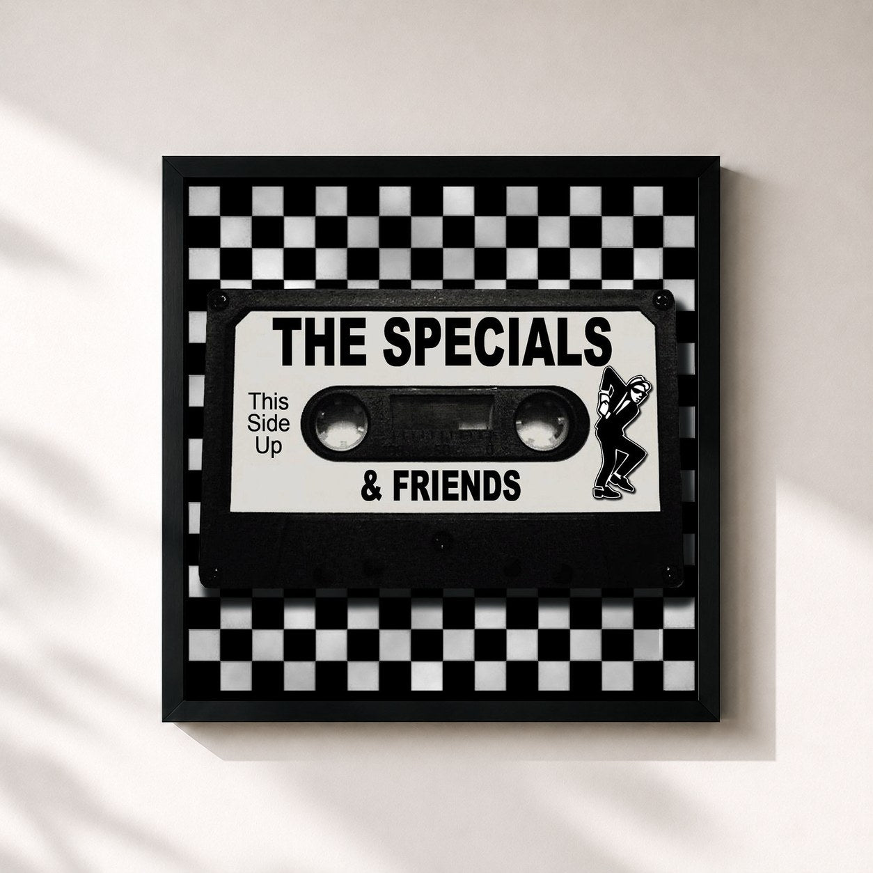#noir Tableau carré de l'album And Friends (Re-Recorded) de The Specials, cadre noir 32x32 cm
