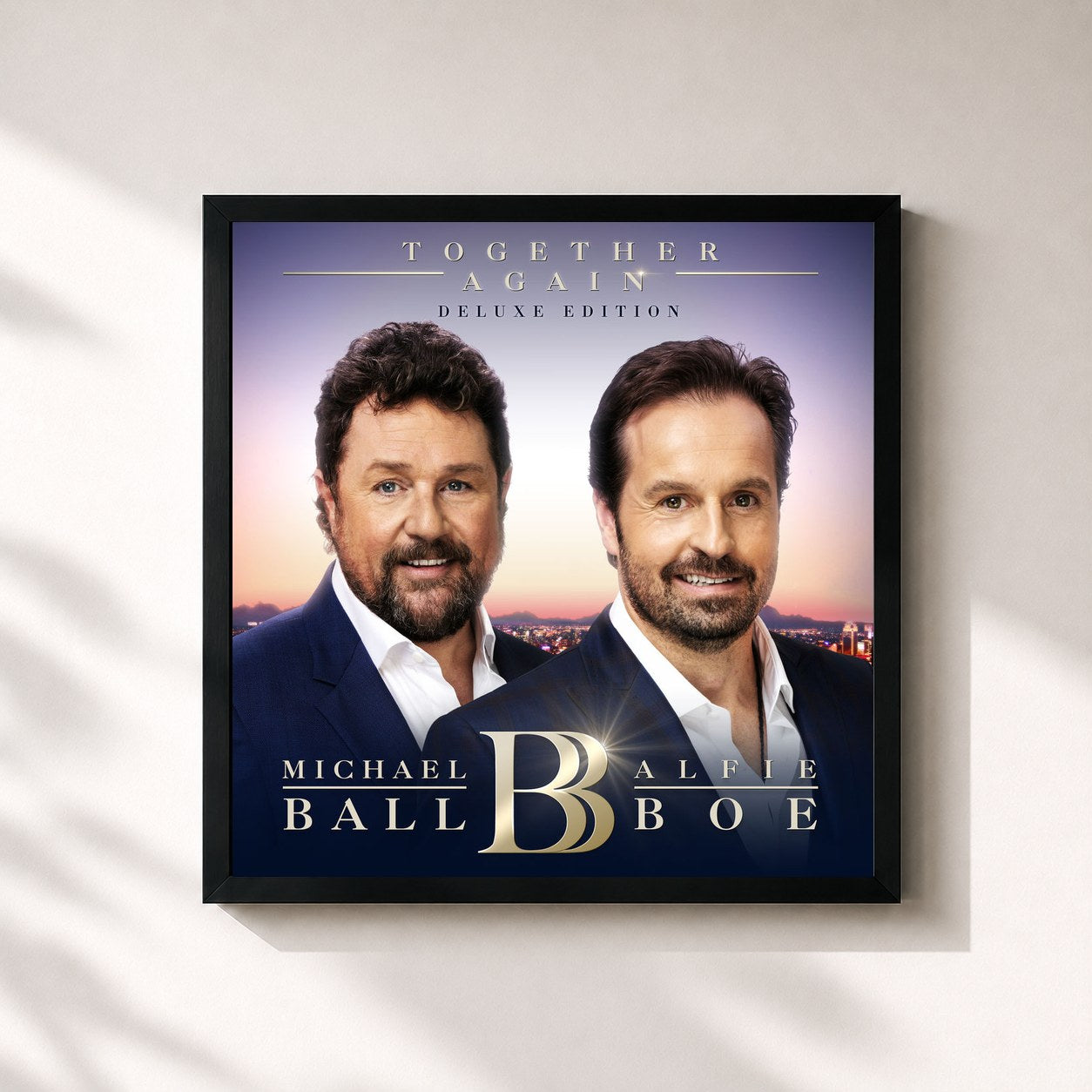 #noir Tableau carré de l'album Together Again (Deluxe) de Michael Ball, cadre noir 32x32 cm