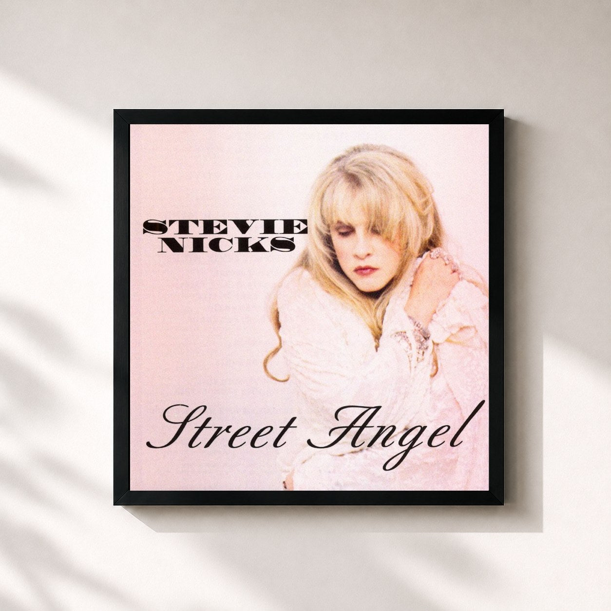 #noir Tableau carré de l'album Street Angel de Stevie Nicks, cadre noir 32x32 cm