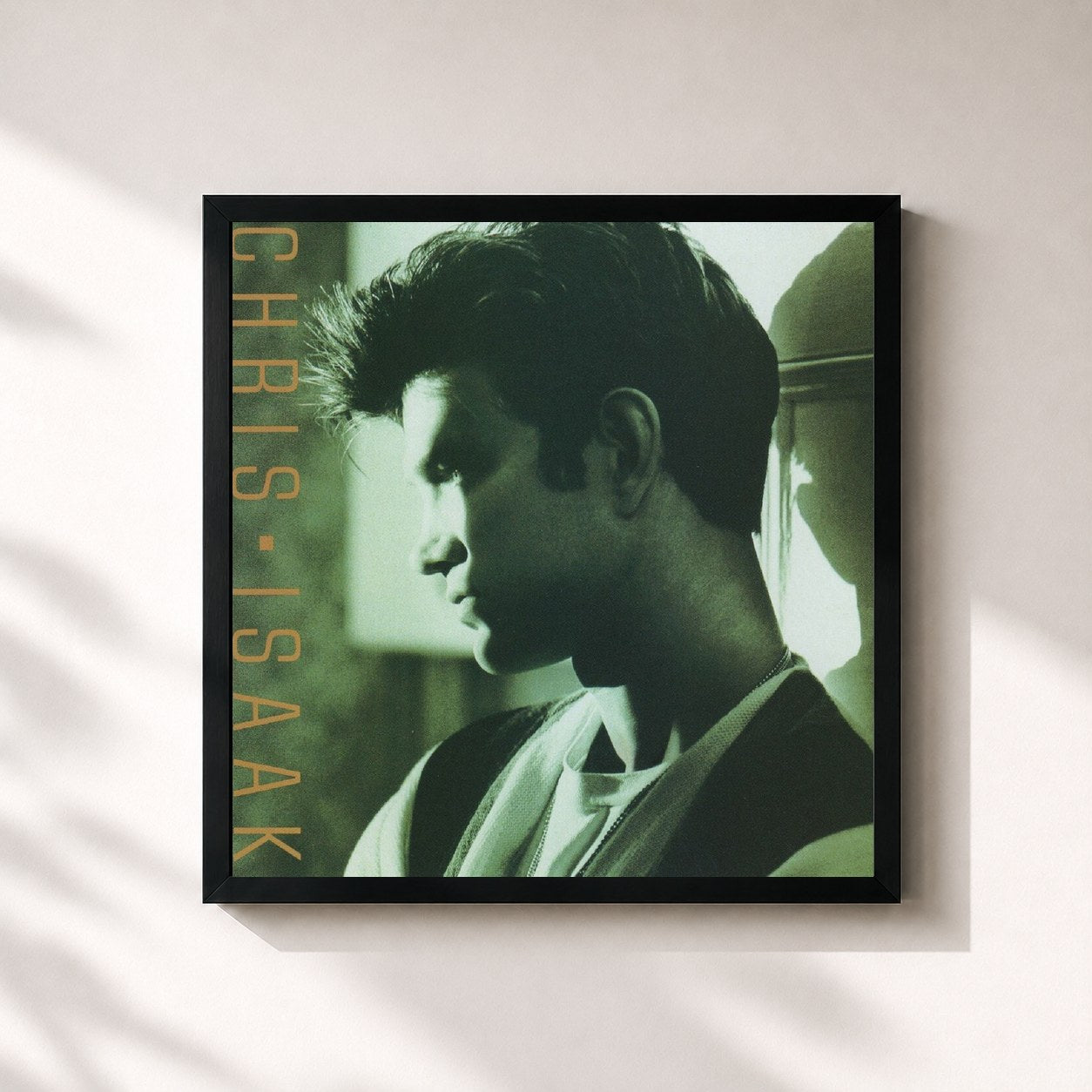 #noir Tableau carré de l'album Chris Isaak de Chris Isaak, cadre noir 32x32 cm