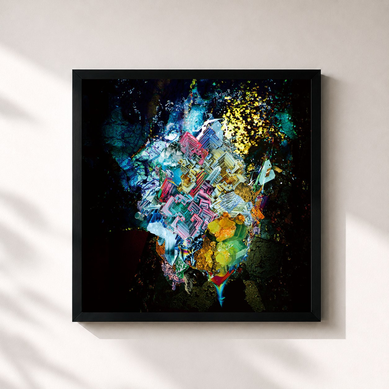 #noir Tableau carré de l'album Batsu to Maru to Tsumi to de RADWIMPS, cadre noir 32x32 cm