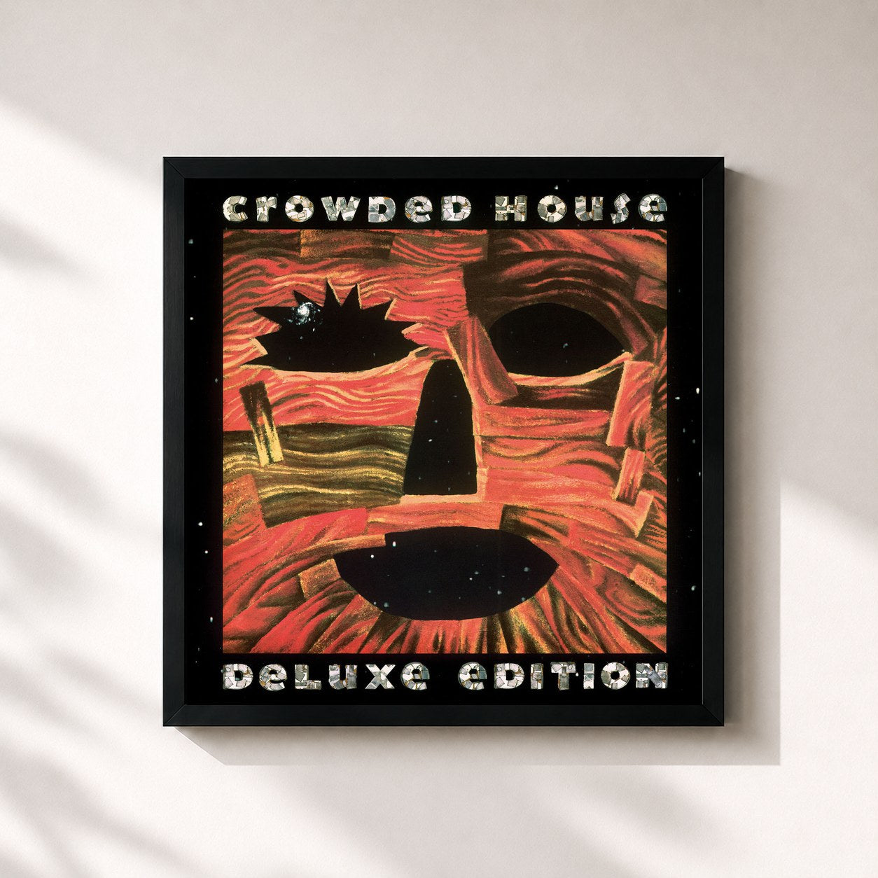 #noir Tableau carré de l'album Woodface (Deluxe) de Crowded House, cadre noir 32x32 cm