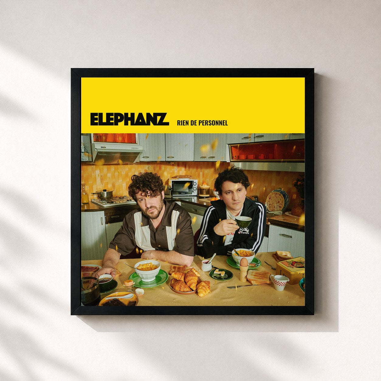 #noir Tableau carré de l'album Rien De Personnel de Elephanz, cadre noir 32x32 cm