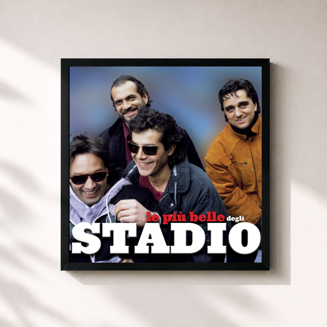 #noir Tableau carré de l'album Le Più Belle Degli Stadio de Stadio, cadre noir 32x32 cm