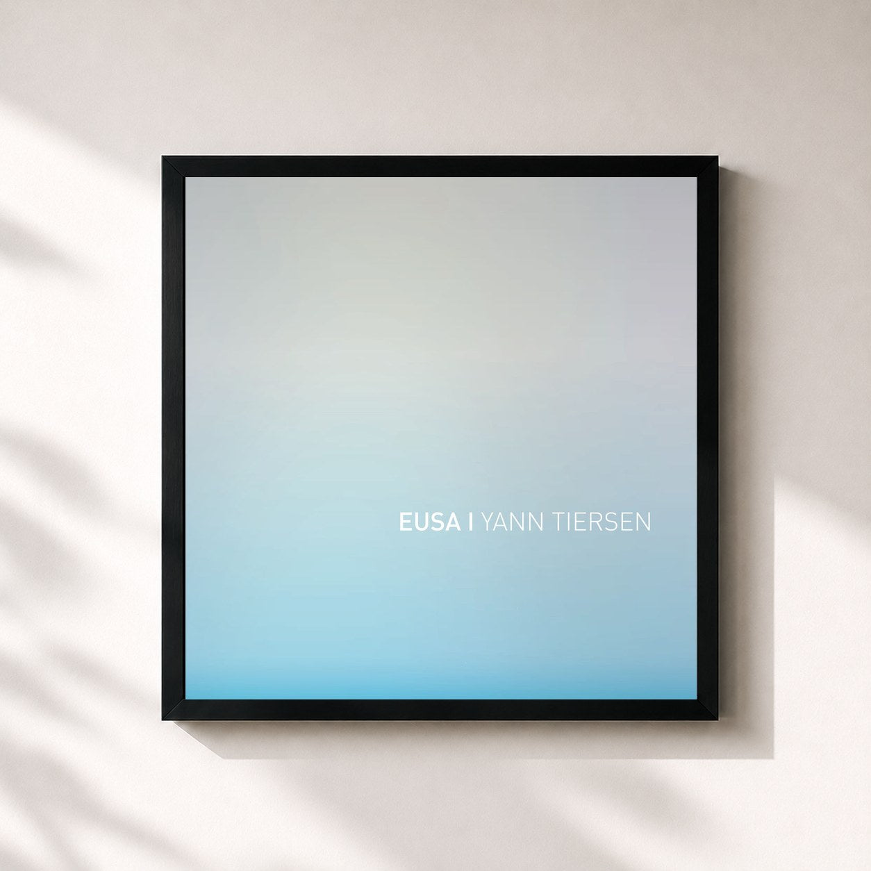 #noir Tableau carré de l'album EUSA de Yann Tiersen, cadre noir 32x32 cm
