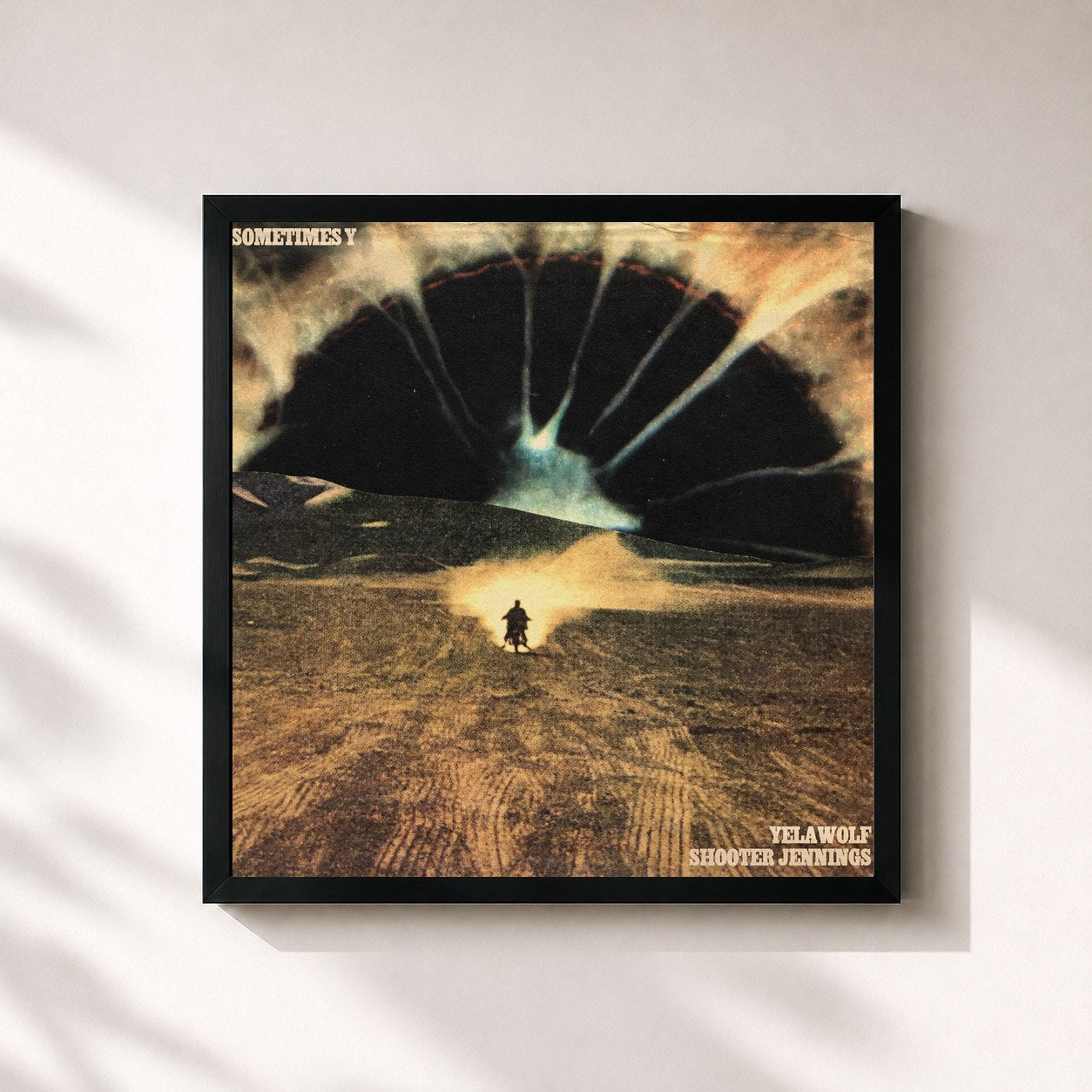 #noir Tableau carré de l'album Sometimes Y de Yelawolf, cadre noir 32x32 cm