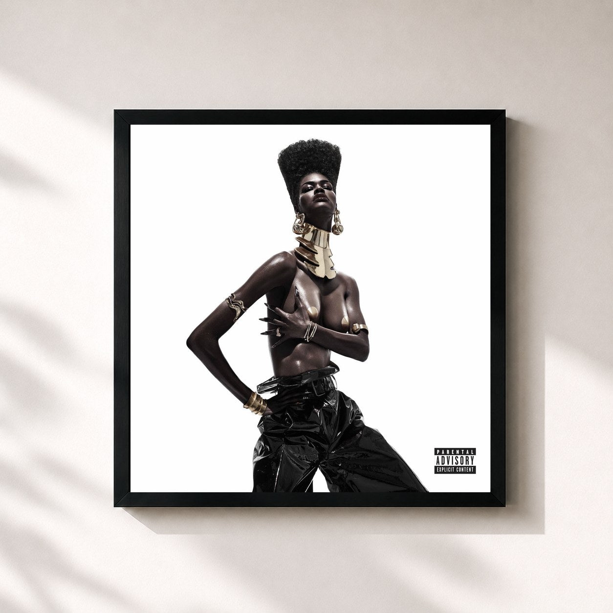 #noir Tableau carré de l'album The Album de Teyana Taylor, cadre noir 32x32 cm
