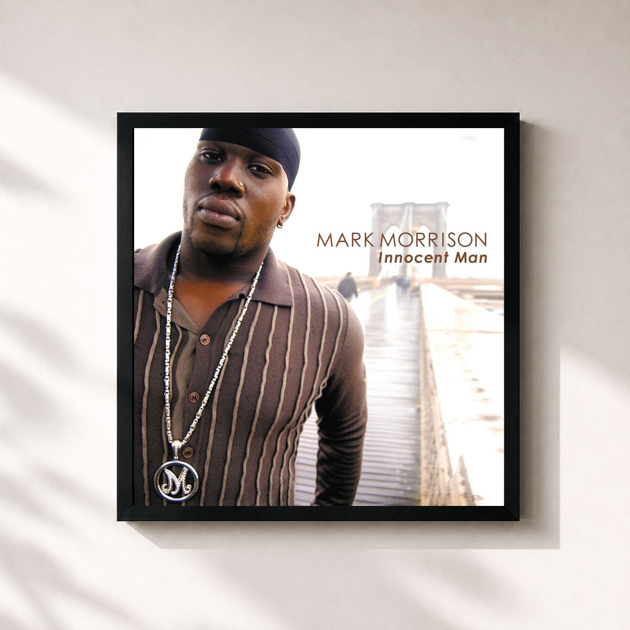 #noir Tableau carré de l'album Innocent Man (Deluxe Edition) de Mark Morrison, cadre noir 32x32 cm