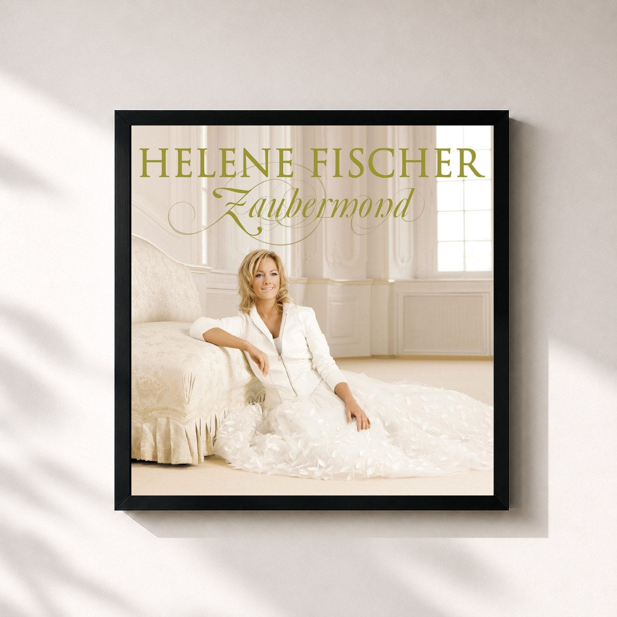 #noir Tableau carré de l'album Zaubermond (Incl. Bonus Track) de Helene Fischer, cadre noir 32x32 cm