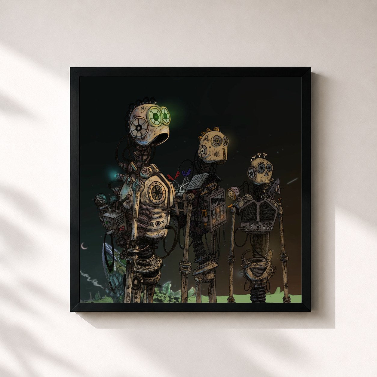 #noir Tableau carré de l'album Siempre de Hard GZ, cadre noir 32x32 cm