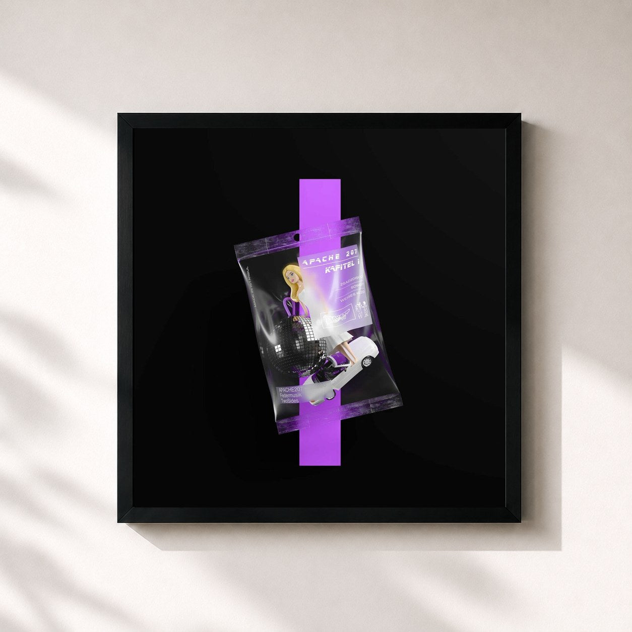 #noir Tableau carré de l'album Kapitel I 2sad2disco (2sad2disco) de Apache 207, cadre noir 32x32 cm