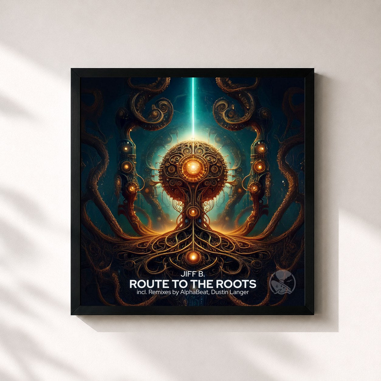 #noir Tableau carré de l'album Route to the Roots (Remixed) de Alphabeat, cadre noir 32x32 cm
