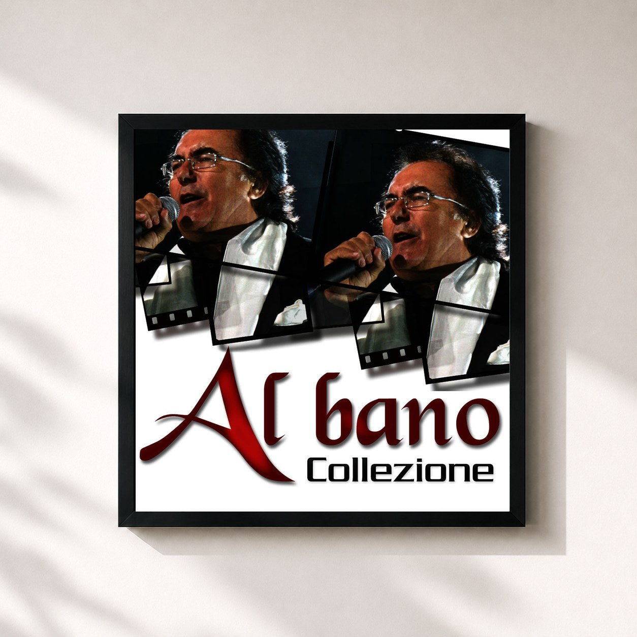 #noir Tableau carré de l'album Al Bano - Collezione de Al Bano, cadre noir 32x32 cm