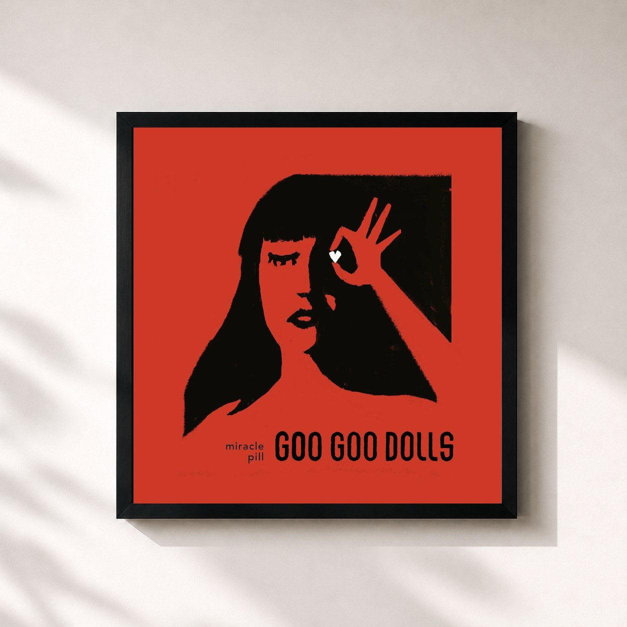 #noir Tableau carré de l'album Miracle Pill de The Goo Goo Dolls, cadre noir 32x32 cm