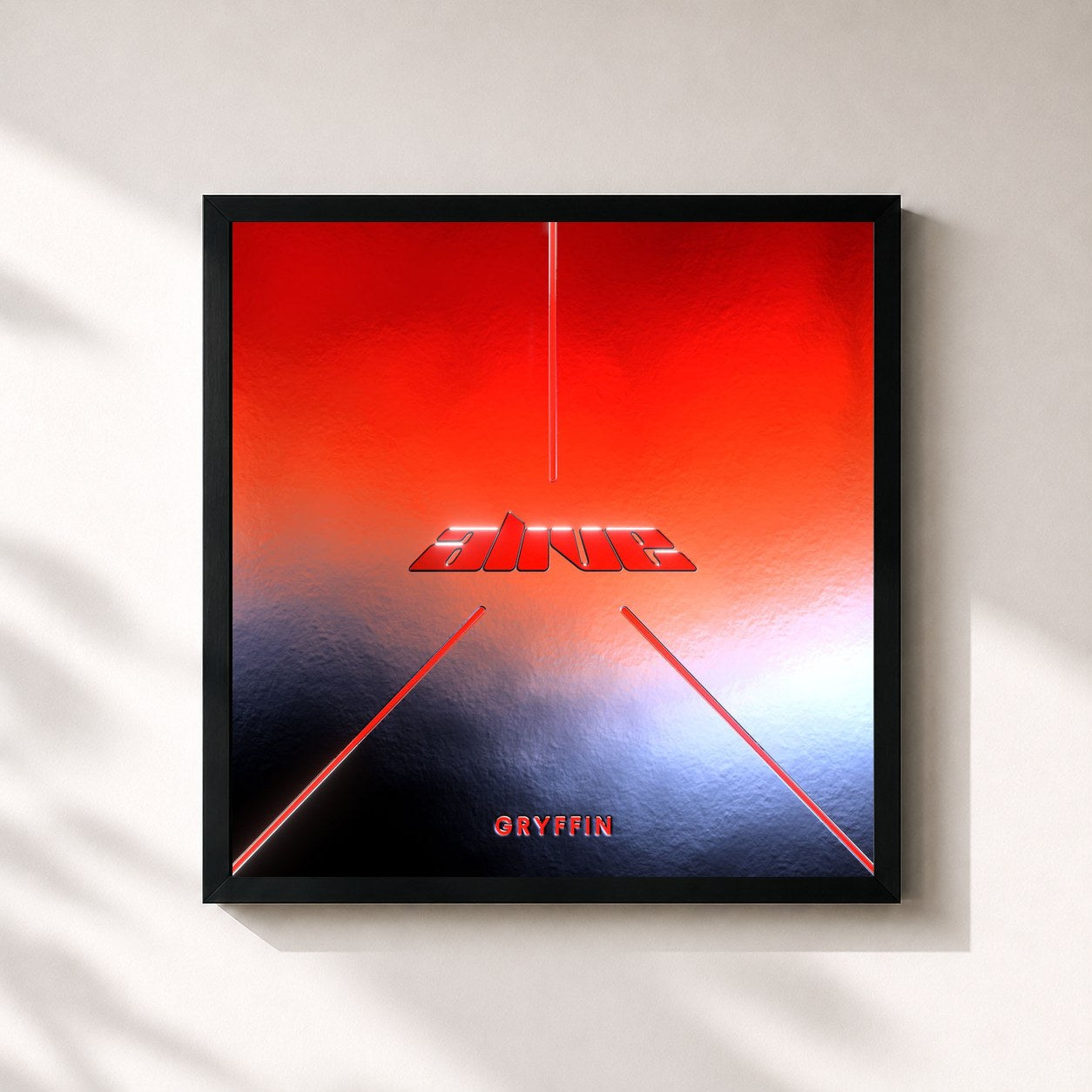 #noir Tableau carré de l'album Alive de Gryffin, cadre noir 32x32 cm