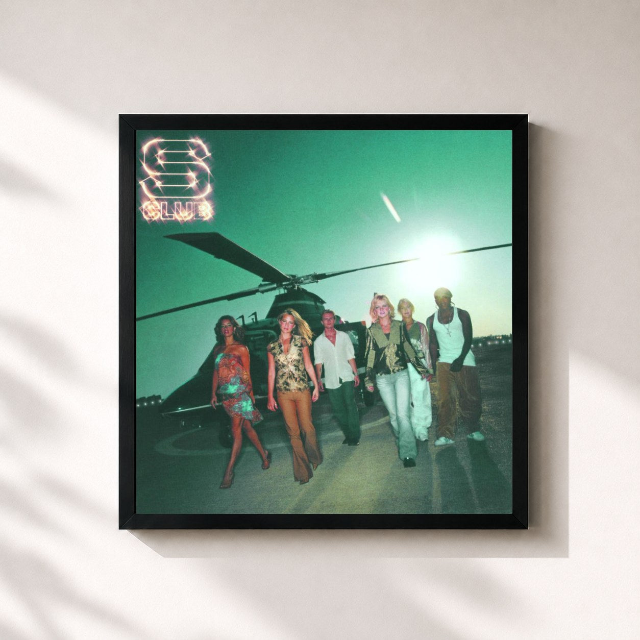 #noir Tableau carré de l'album Seeing Double de S Club, cadre noir 32x32 cm