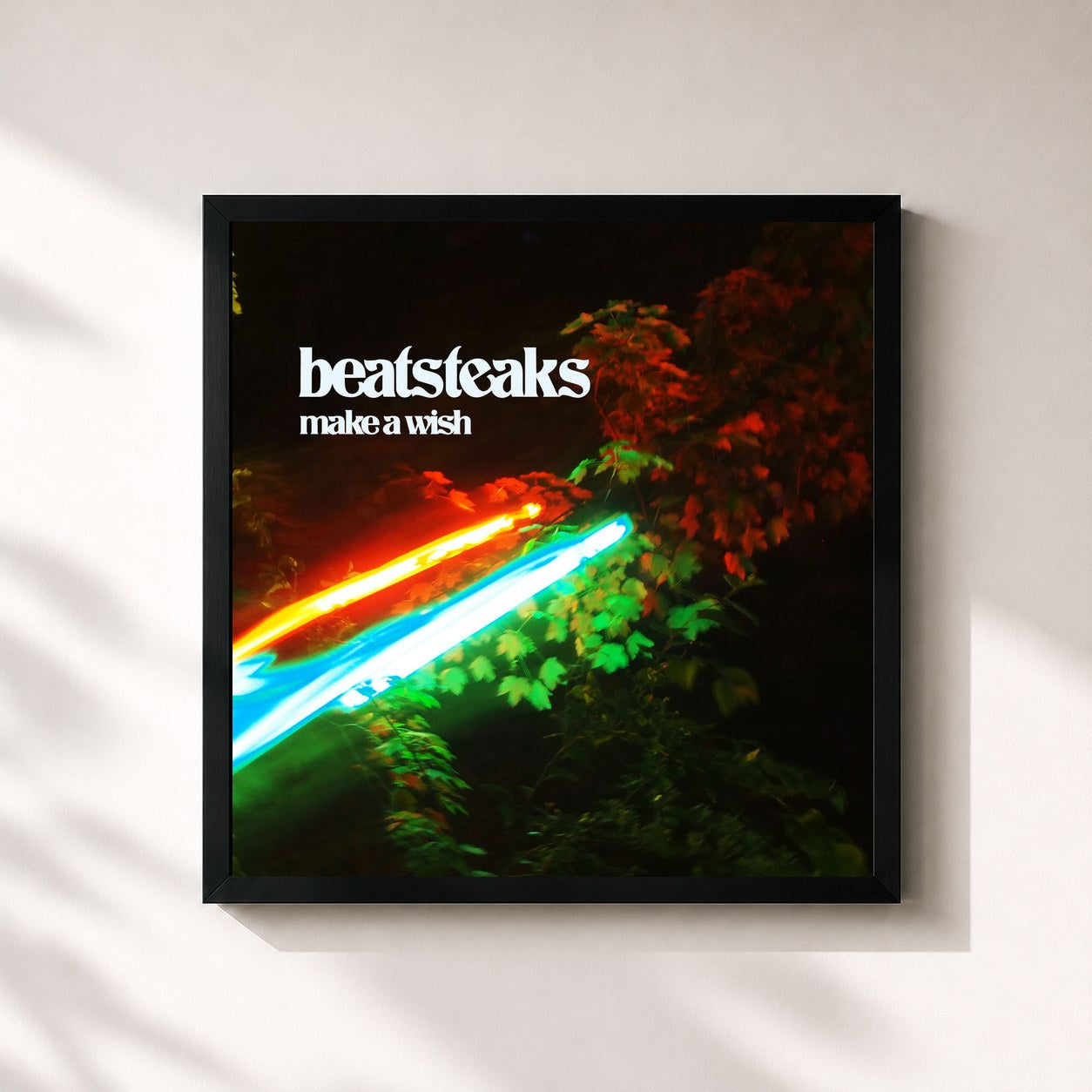#noir Tableau carré de l'album Make a Wish de Beatsteaks, cadre noir 32x32 cm