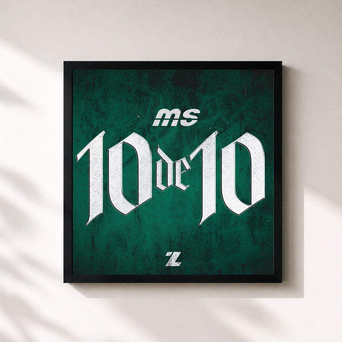 #noir Tableau carré de l'album 10 de 10 de Banda MS de Sergio Lizárraga, cadre noir 32x32 cm