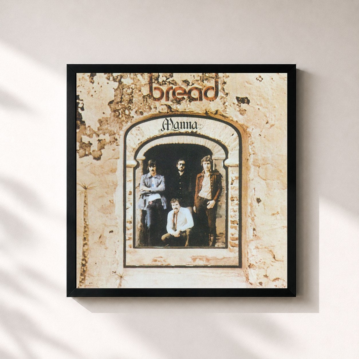 #noir Tableau carré de l'album Manna de Bread, cadre noir 32x32 cm