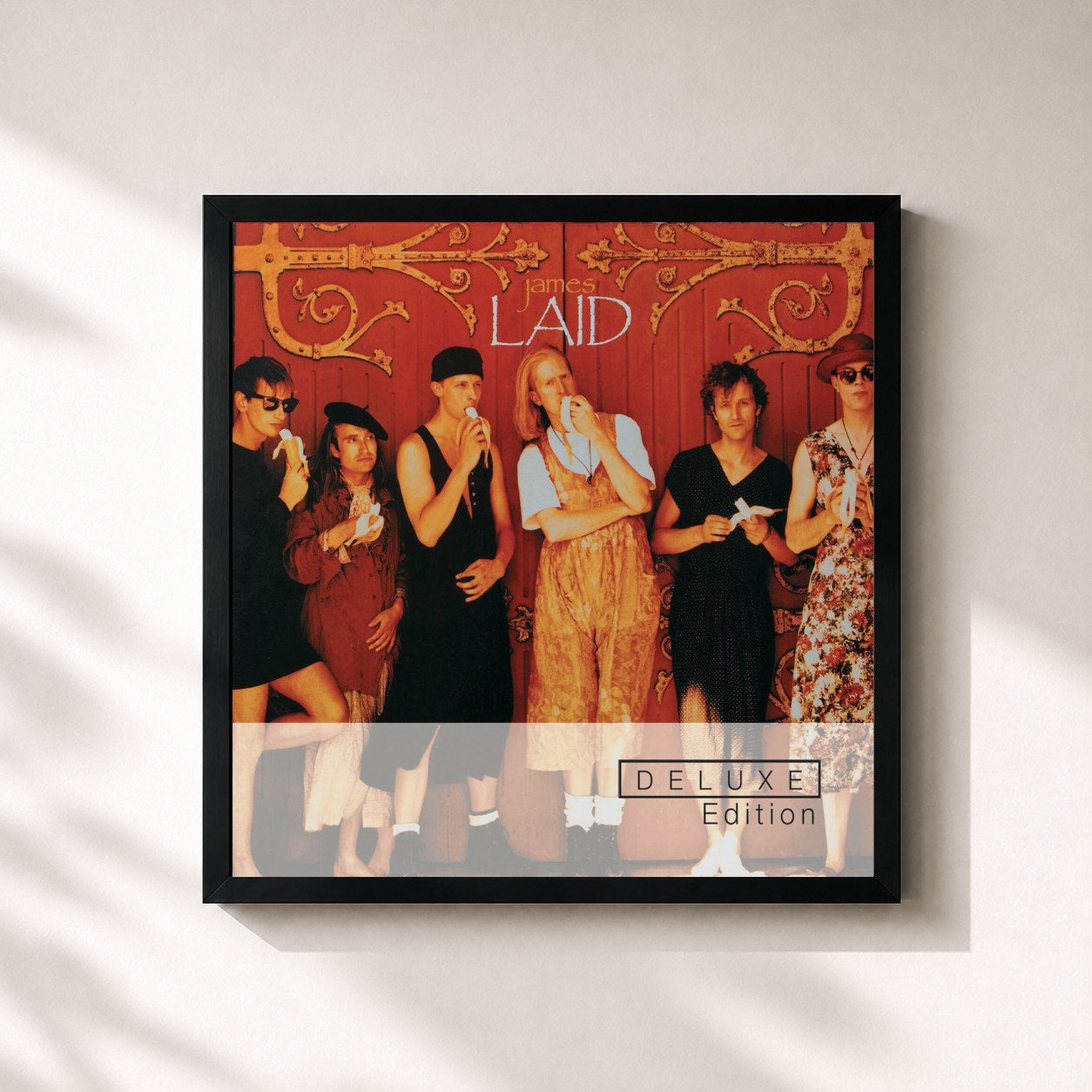 #noir Tableau carré de l'album Laid (Deluxe Edition) de James, cadre noir 32x32 cm