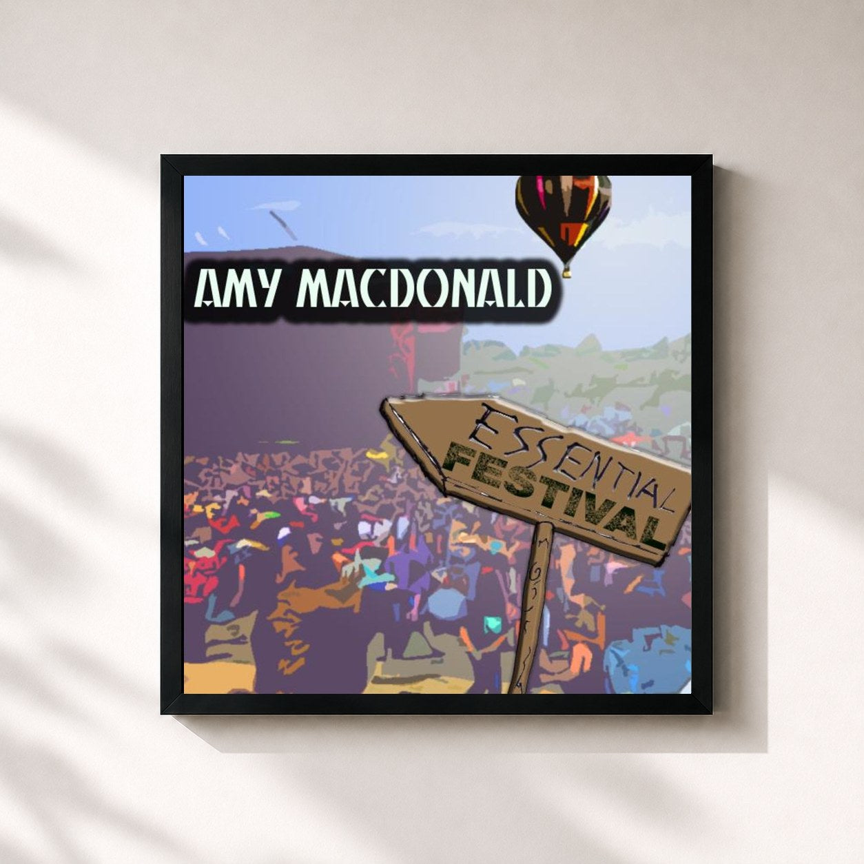 #noir Tableau carré de l'album Essential Festival: Amy MacDonald (International Version) de Amy Macdonald, cadre noir 32x32 cm