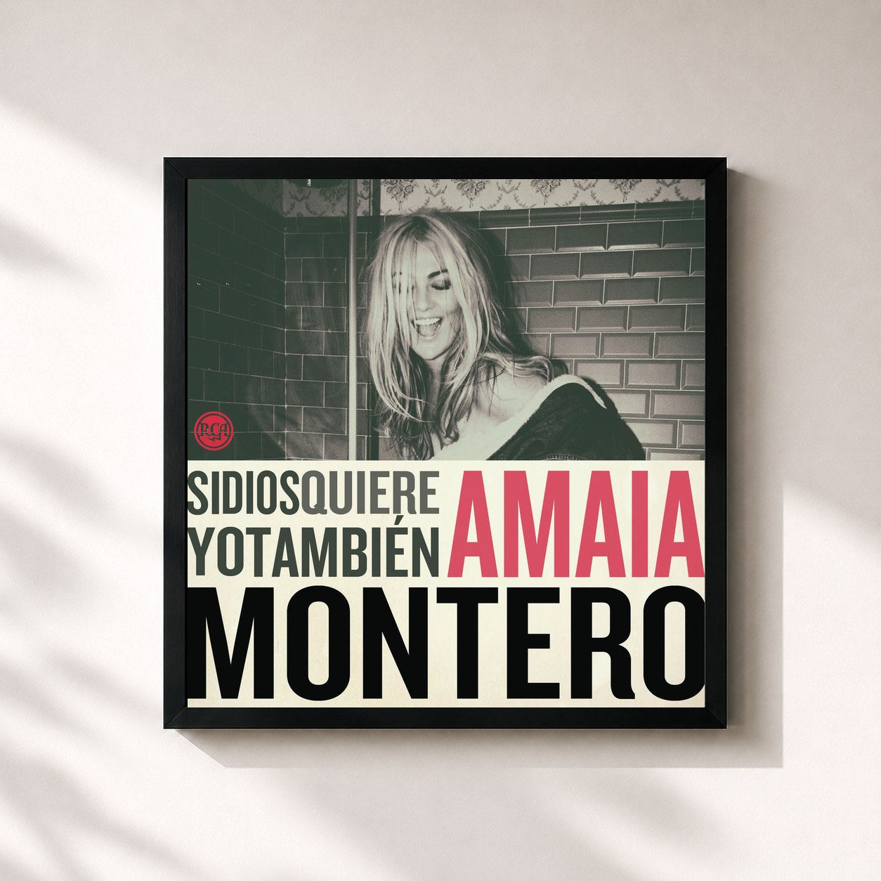 #noir Tableau carré de l'album Si Dios Quiere Yo Tambien de Amaia Montero, cadre noir 32x32 cm
