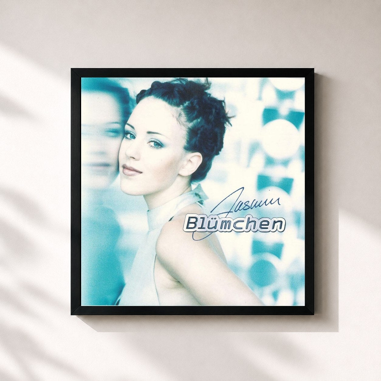 #noir Tableau carré de l'album Jasmin de Blümchen, cadre noir 32x32 cm