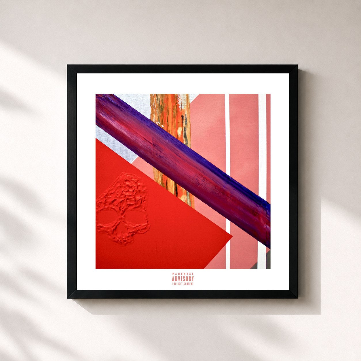 #noir Tableau carré de l'album Tetsuo & Youth de Lupe Fiasco, cadre noir 32x32 cm
