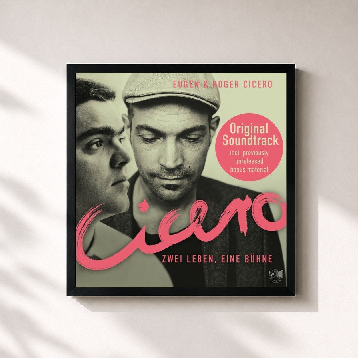 #noir Tableau carré de l'album Cicero - Zwei Leben, eine Bühne (Original Film-Soundtrack) de Roger Cicero, cadre noir 32x32 cm