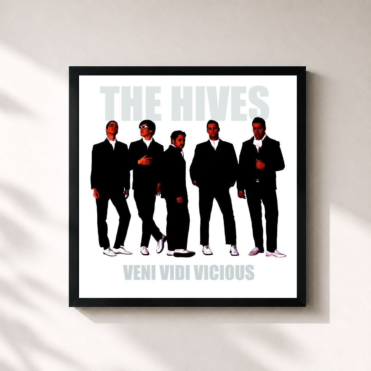 #noir Tableau carré de l'album Veni Vidi Vicious de The Hives, cadre noir 32x32 cm