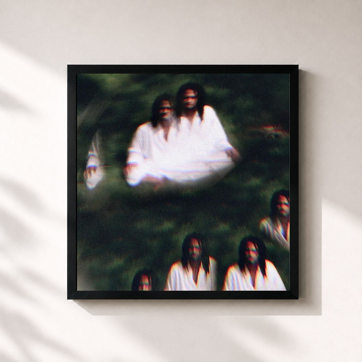 #noir Tableau carré de l'album Transcendence de Raury, cadre noir 32x32 cm