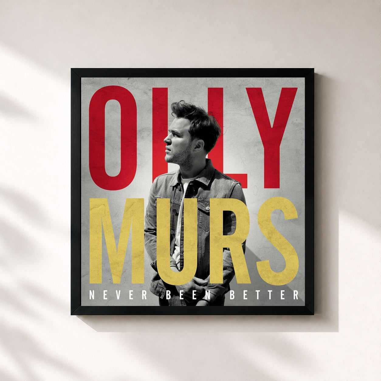 #noir Tableau carré de l'album Never Been Better (Expanded Edition) de Olly Murs, cadre noir 32x32 cm