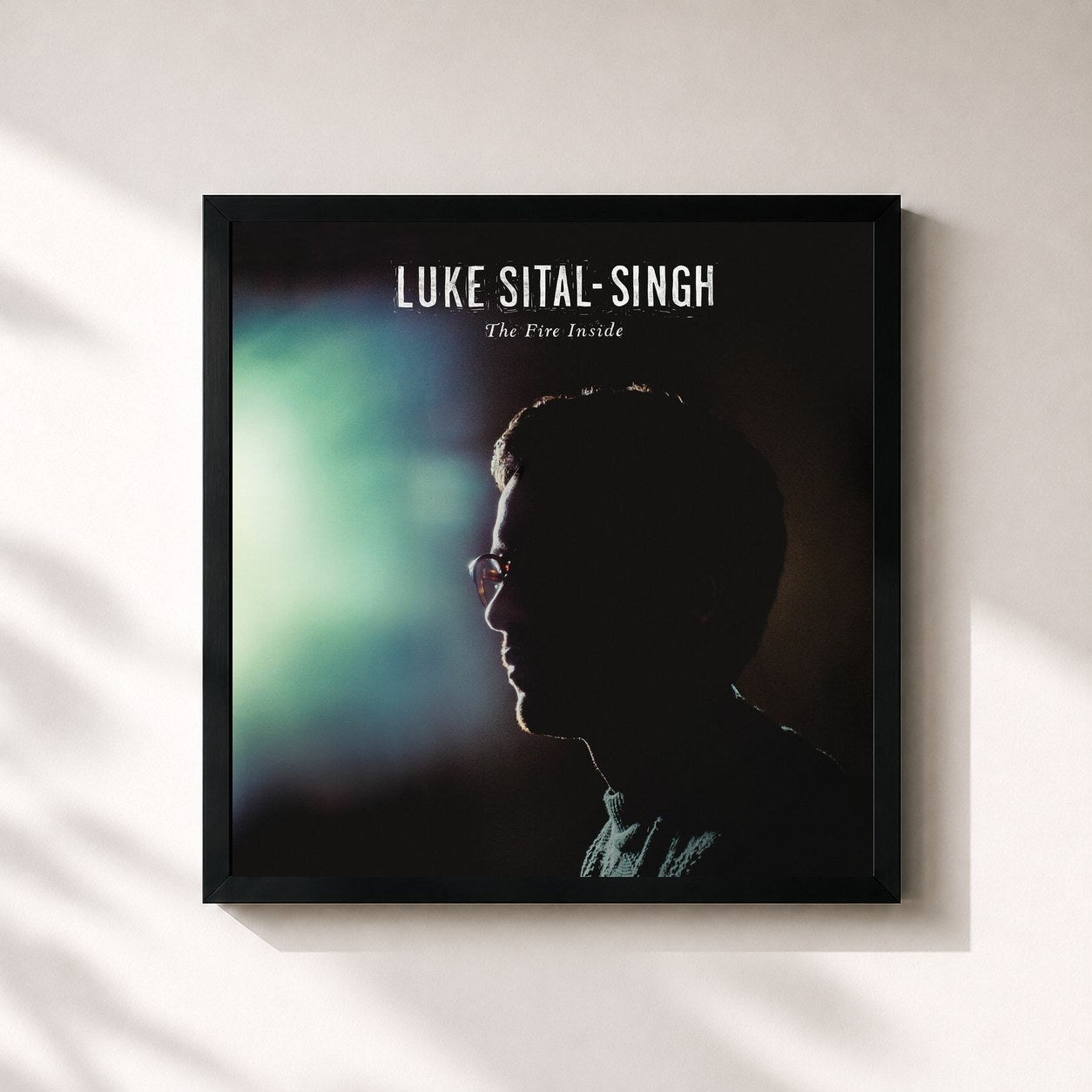 #noir Tableau carré de l'album The Fire Inside de Luke Sital-Singh, cadre noir 32x32 cm