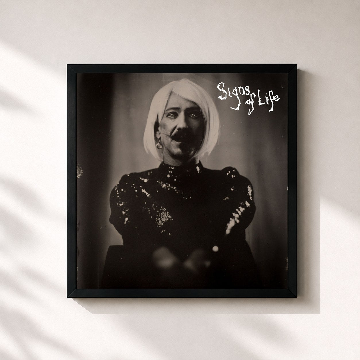 #noir Tableau carré de l'album Signs of Life de Foy Vance, cadre noir 32x32 cm