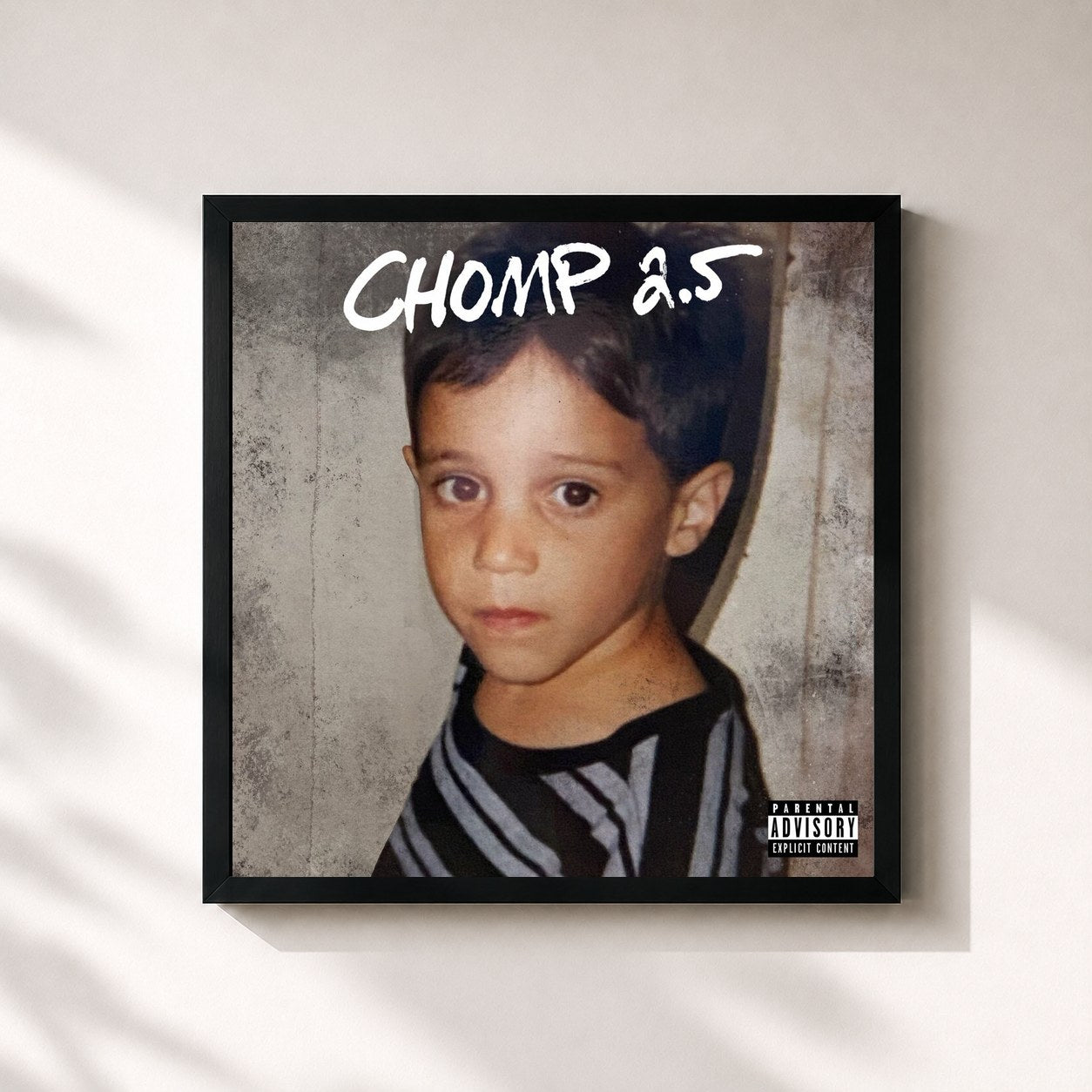 #noir Tableau carré de l'album CHOMP 2.5 (EP) de Russ, cadre noir 32x32 cm