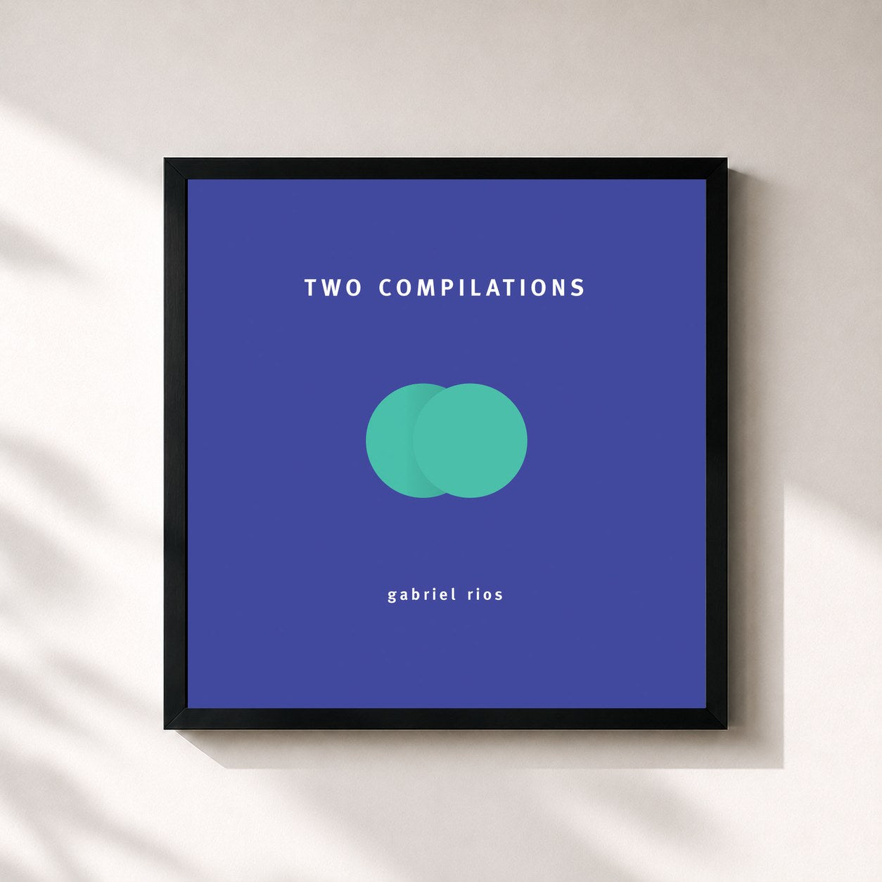 #noir Tableau carré de l'album Two Compilations de Gabriel Rios, cadre noir 32x32 cm