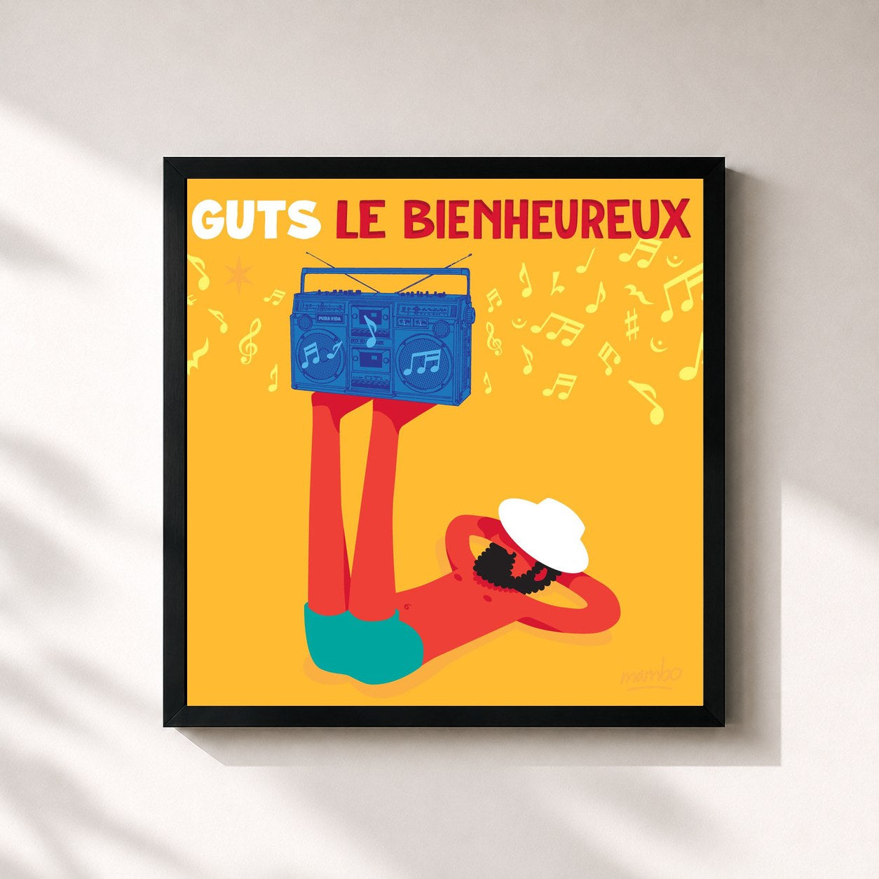 #noir Tableau carré de l'album Guts (Le Bienheureux) de Guts, cadre noir 32x32 cm